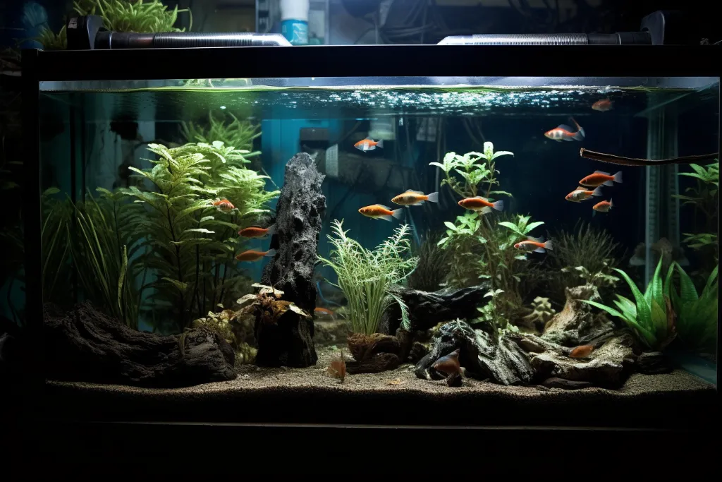 Guppy fish tank lighting