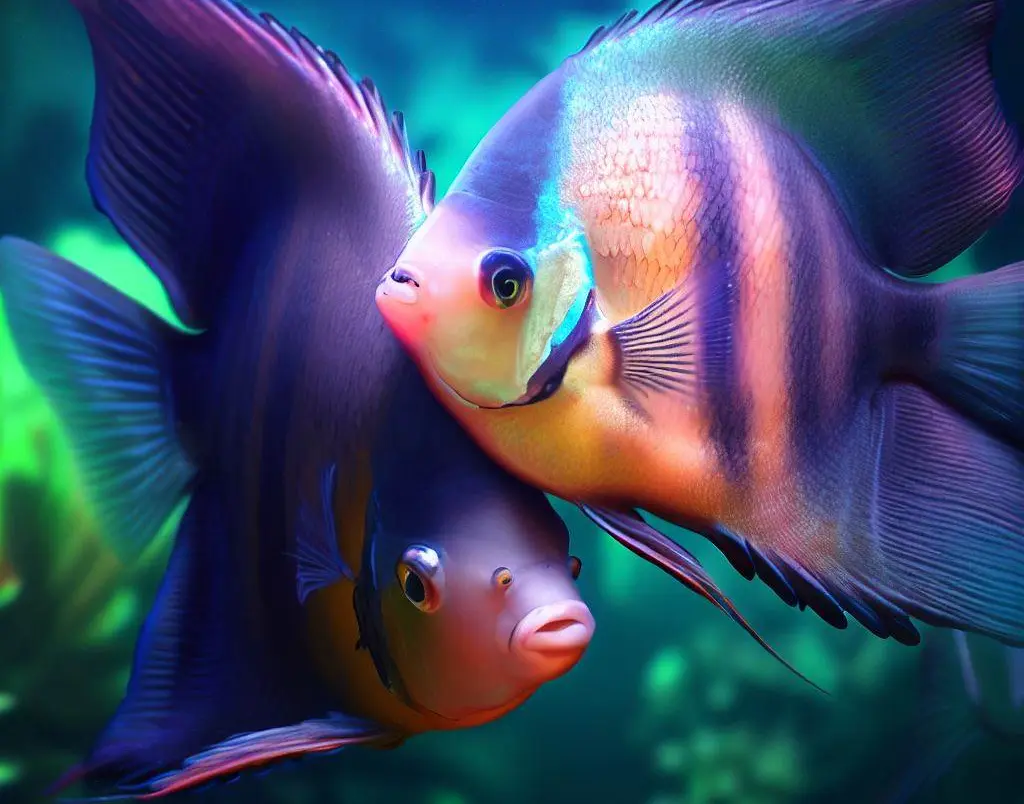 male and female angelfish