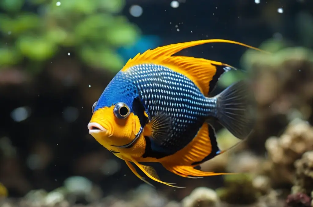 Physical characteristics of male angelfish